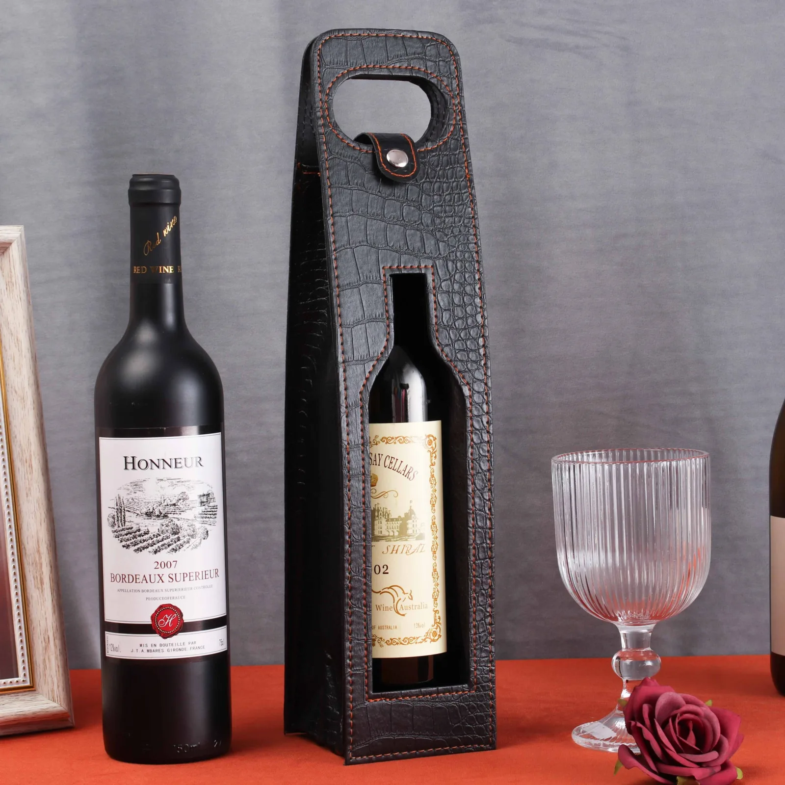 Leather Wine Gift Bag 3