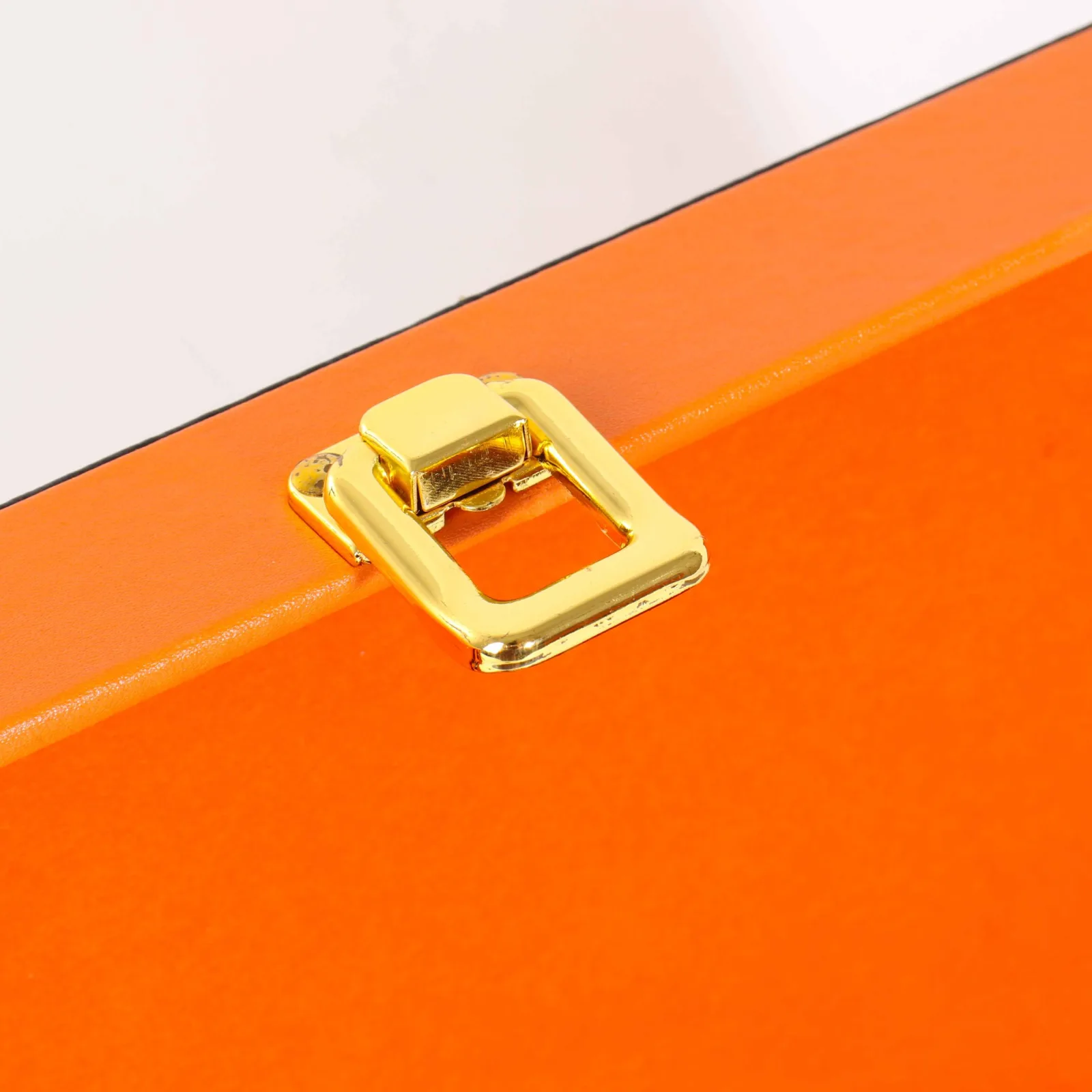 Orange Leather Double Wine Bottle Gift Box with Utensils 4
