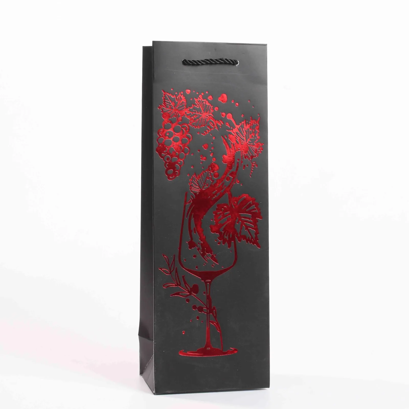 White Cardstock Wine Bag with Foil Stamping and UV Coating 3