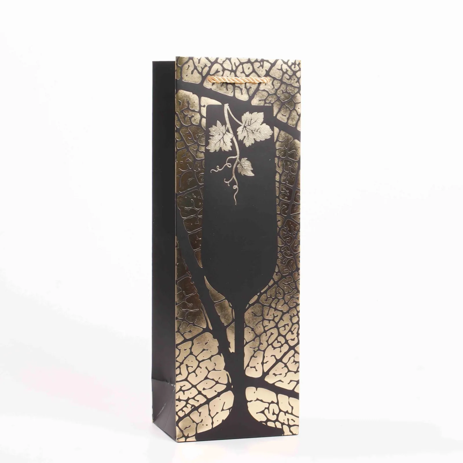 White Cardstock Wine Bag with Foil Stamping and UV Coating 5